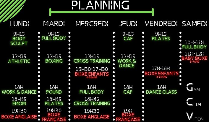 PLANNING COURS COLLECTIFS